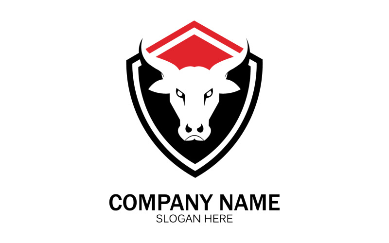 Animal Bull head icon logo vector v18 Logo Template