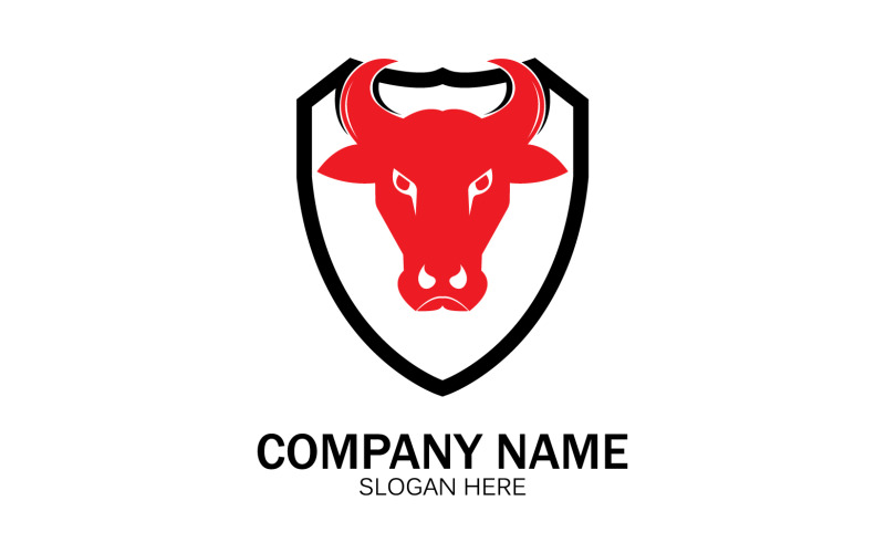 Animal Bull head icon logo vector v19 Logo Template