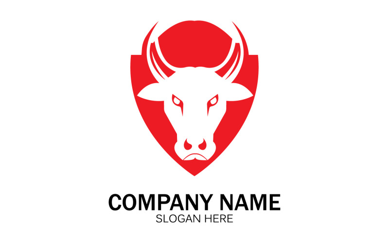 Animal Bull head icon logo vector v20 Logo Template