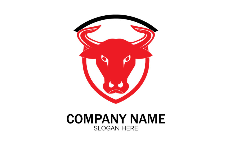 Animal Bull head icon logo vector v21 Logo Template