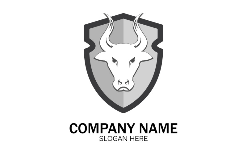 Animal Bull head icon logo vector v22 Logo Template