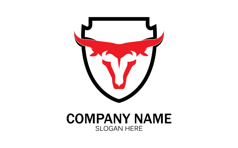Animal Bull head icon logo vector v27 Logo Template