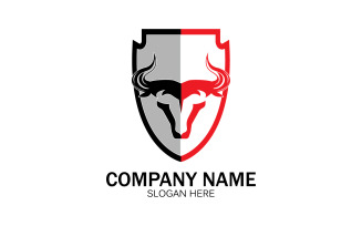 Animal Bull head icon logo vector v30