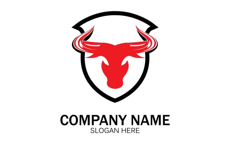 Animal Bull head icon logo vector v35 Logo Template