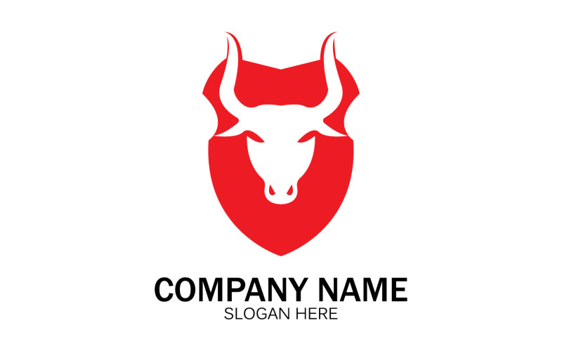 Animal Bull head icon logo vector v36 Logo Template