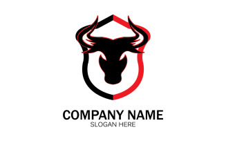 Animal Bull head icon logo vector v39