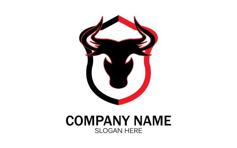 Animal Bull head icon logo vector v39 Logo Template