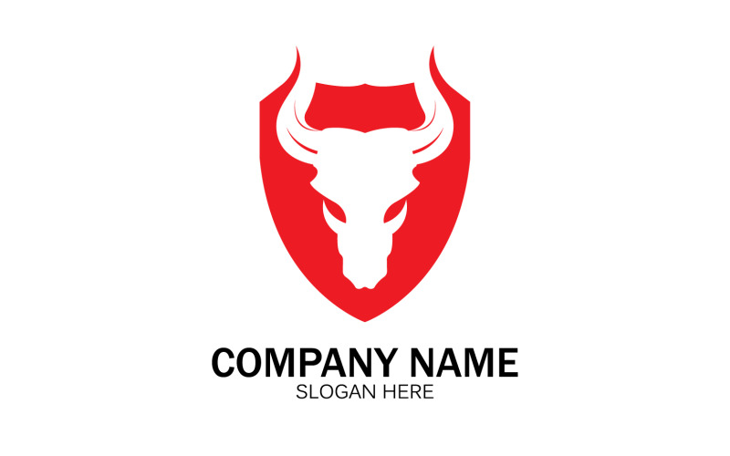 Animal Bull head icon logo vector v42 Logo Template