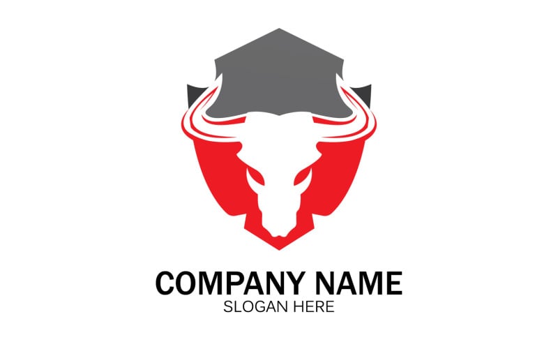 Animal Bull head icon logo vector v44 Logo Template