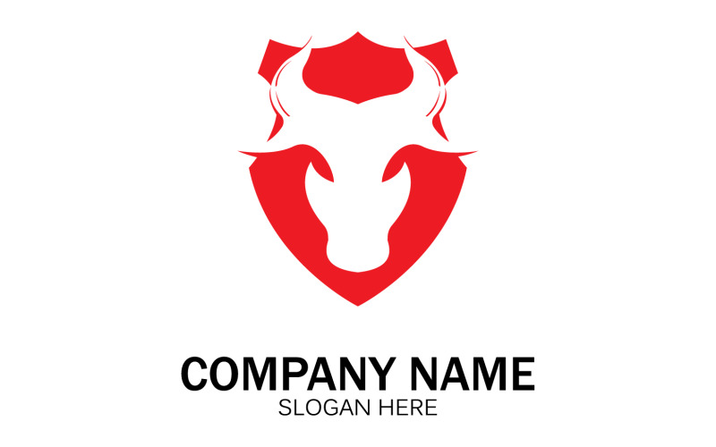 Animal Bull head icon logo vector v48 Logo Template