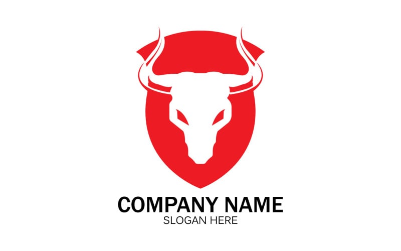 Animal Bull head icon logo vector v4 Logo Template