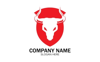 Animal Bull head icon logo vector v4