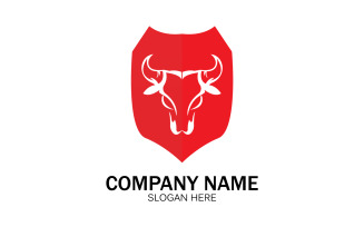 Animal Bull head icon logo vector v9