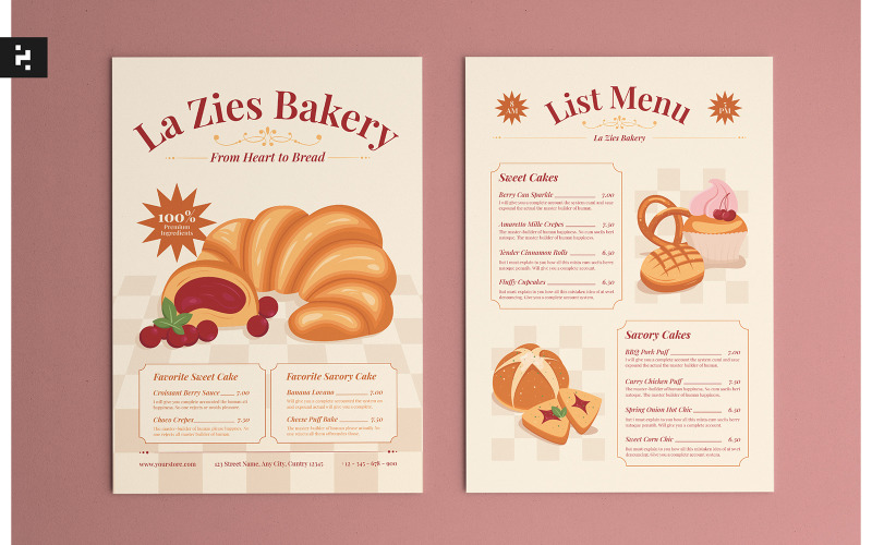 Minimal Clean Bakery Menu Corporate Identity
