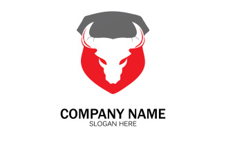 Animal Bull head icon logo vector v46