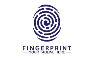 Fingerprint security lock logo vector v10
