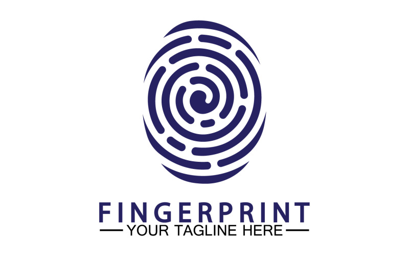 Fingerprint security lock logo vector v10 Logo Template