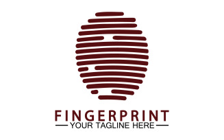 Fingerprint security lock logo vector v11