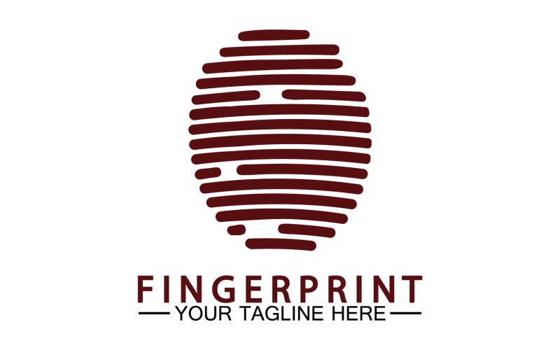 Fingerprint security lock logo vector v11 Logo Template