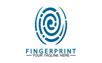Fingerprint security lock logo vector v13