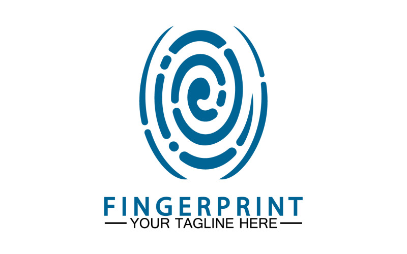 Fingerprint security lock logo vector v13 Logo Template