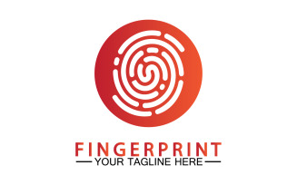 Fingerprint security lock logo vector v14