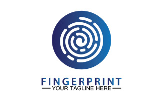 Fingerprint security lock logo vector v15
