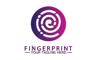Fingerprint security lock logo vector v16