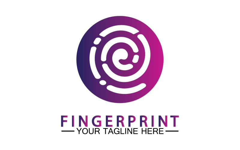 Fingerprint security lock logo vector v16 Logo Template