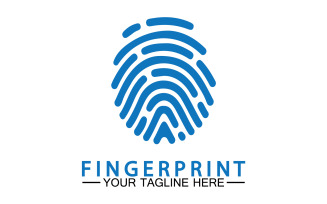 Fingerprint security lock logo vector v1