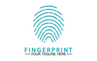 Fingerprint security lock logo vector v4