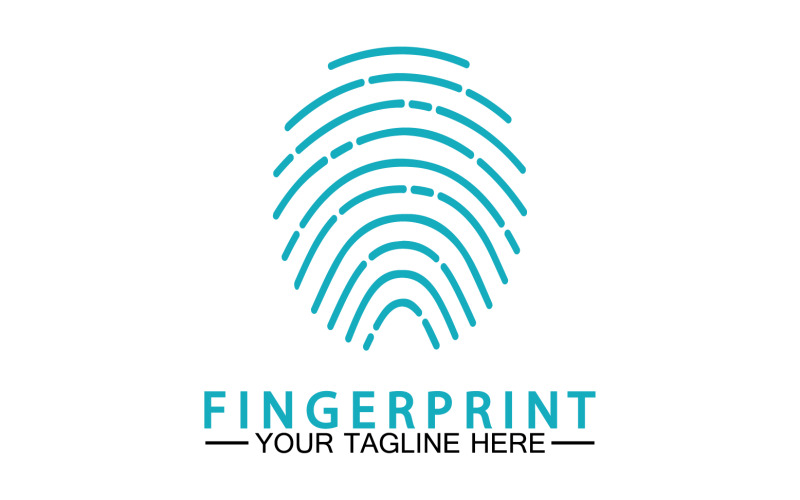Fingerprint security lock logo vector v4 Logo Template