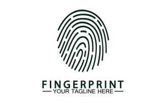 Fingerprint security lock logo vector v5