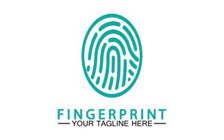Fingerprint security lock logo vector v6