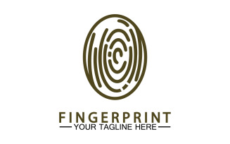 Fingerprint security lock logo vector v7