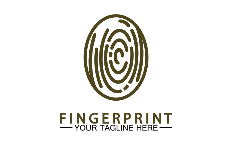 Fingerprint security lock logo vector v7 Logo Template
