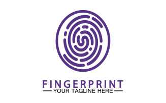 Fingerprint security lock logo vector v8