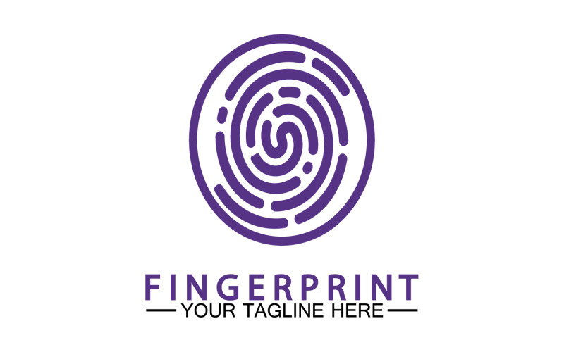 Fingerprint security lock logo vector v8 Logo Template