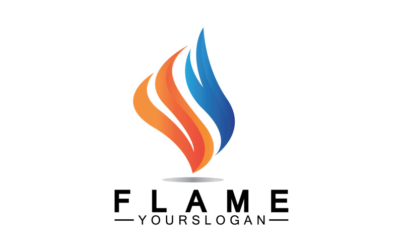 Hot burning fire flame logo vector v10 Logo Template