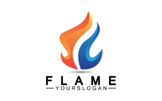 Hot burning fire flame logo vector v11
