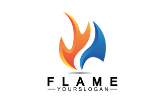 Hot burning fire flame logo vector v13
