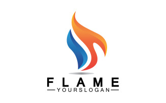 Hot burning fire flame logo vector v14