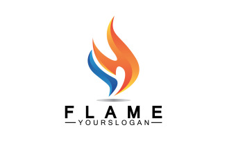 Hot burning fire flame logo vector v15
