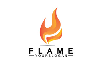 Hot burning fire flame logo vector v16