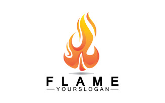 Hot burning fire flame logo vector v17