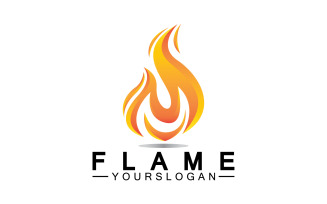 Hot burning fire flame logo vector v18