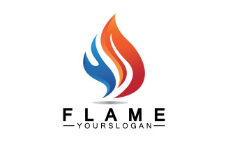 Hot burning fire flame logo vector v1