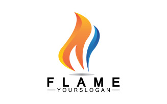 Hot burning fire flame logo vector v21