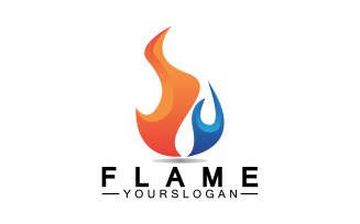 Hot burning fire flame logo vector v22