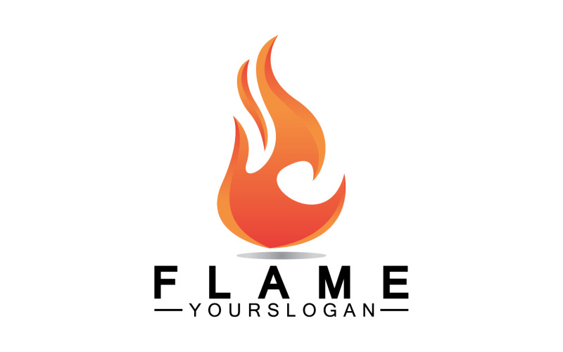 Hot burning fire flame logo vector v24 Logo Template